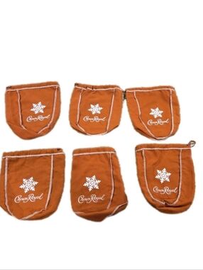 6 Crown Royale Bags - Orange - Salted Carmel Holiday Snowflake